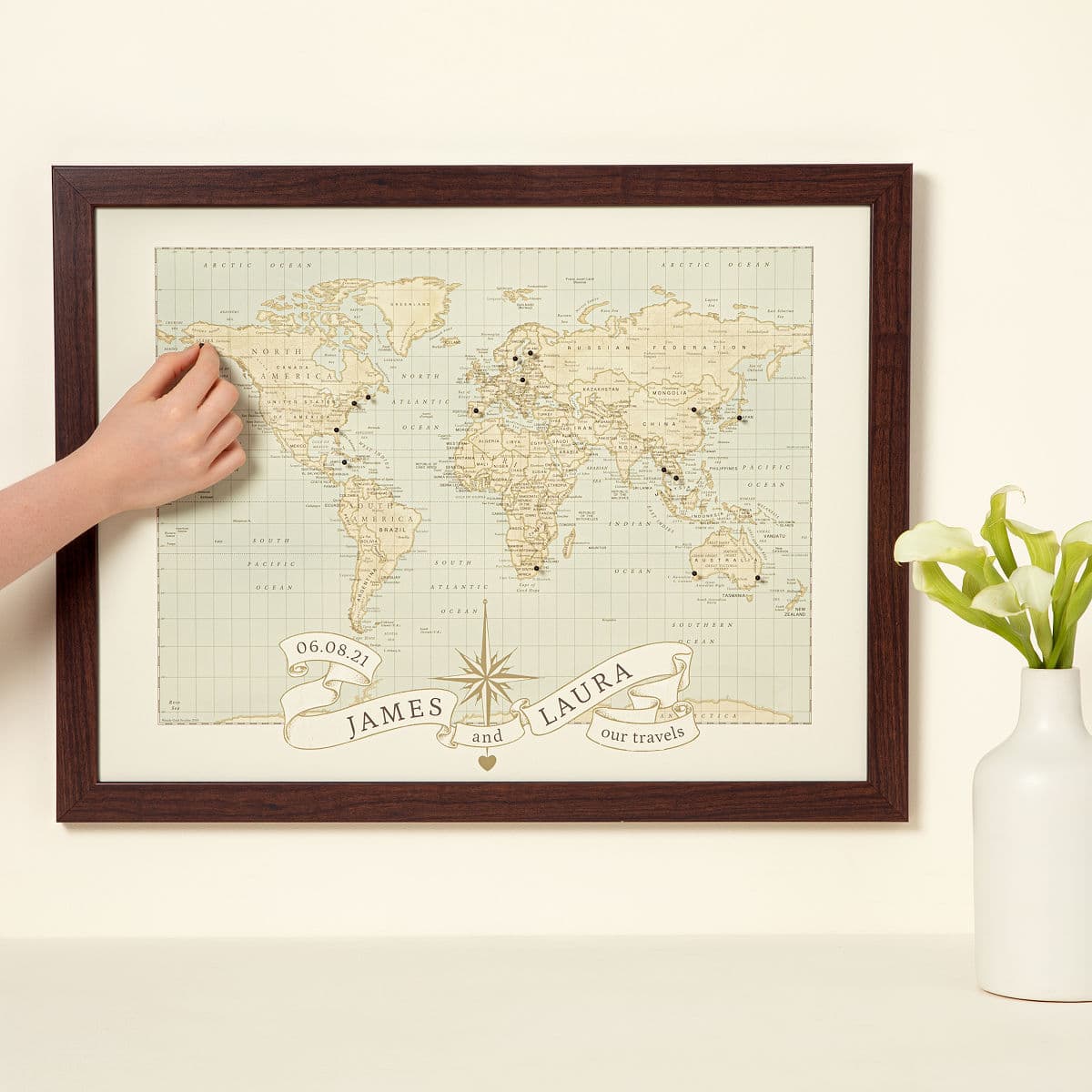Personalized anniversary gifts for hard-to-shop-for couples, from maps to keepsakes