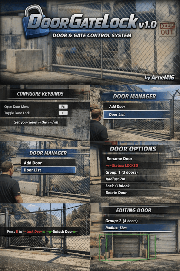 DoorGateLock Adds Persistent Door and Gate Control for GTA V Single-Player