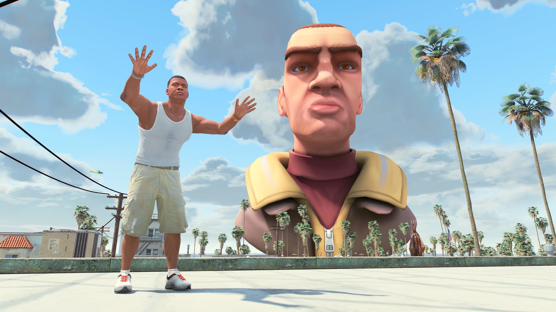 Giant Niko Bellic prop mod brings Liberty City icon to GTA V scenes