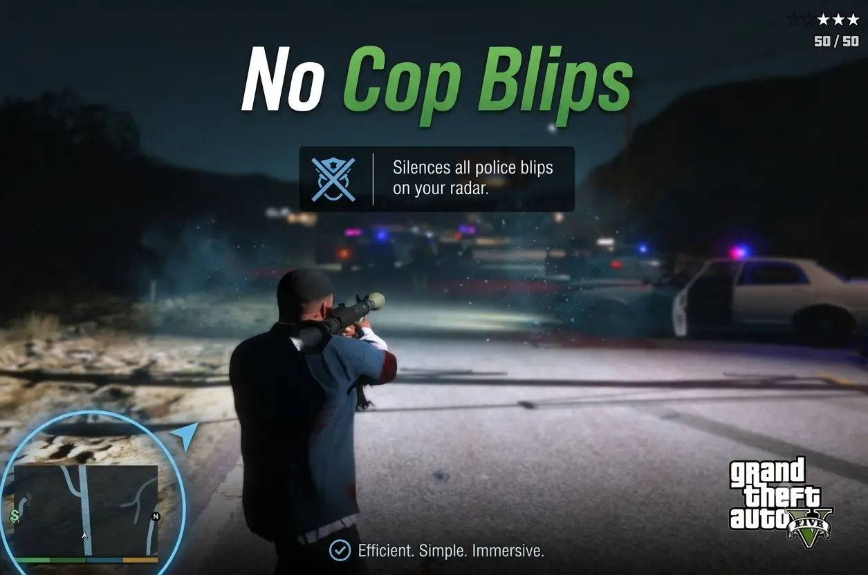 GTA mod removes police radar blips for harder chases