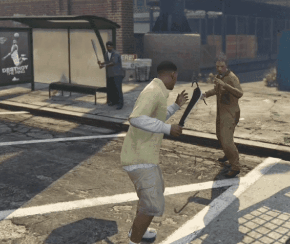 GTA V mod makes NPCs fight back with knives, bats, and hatchets