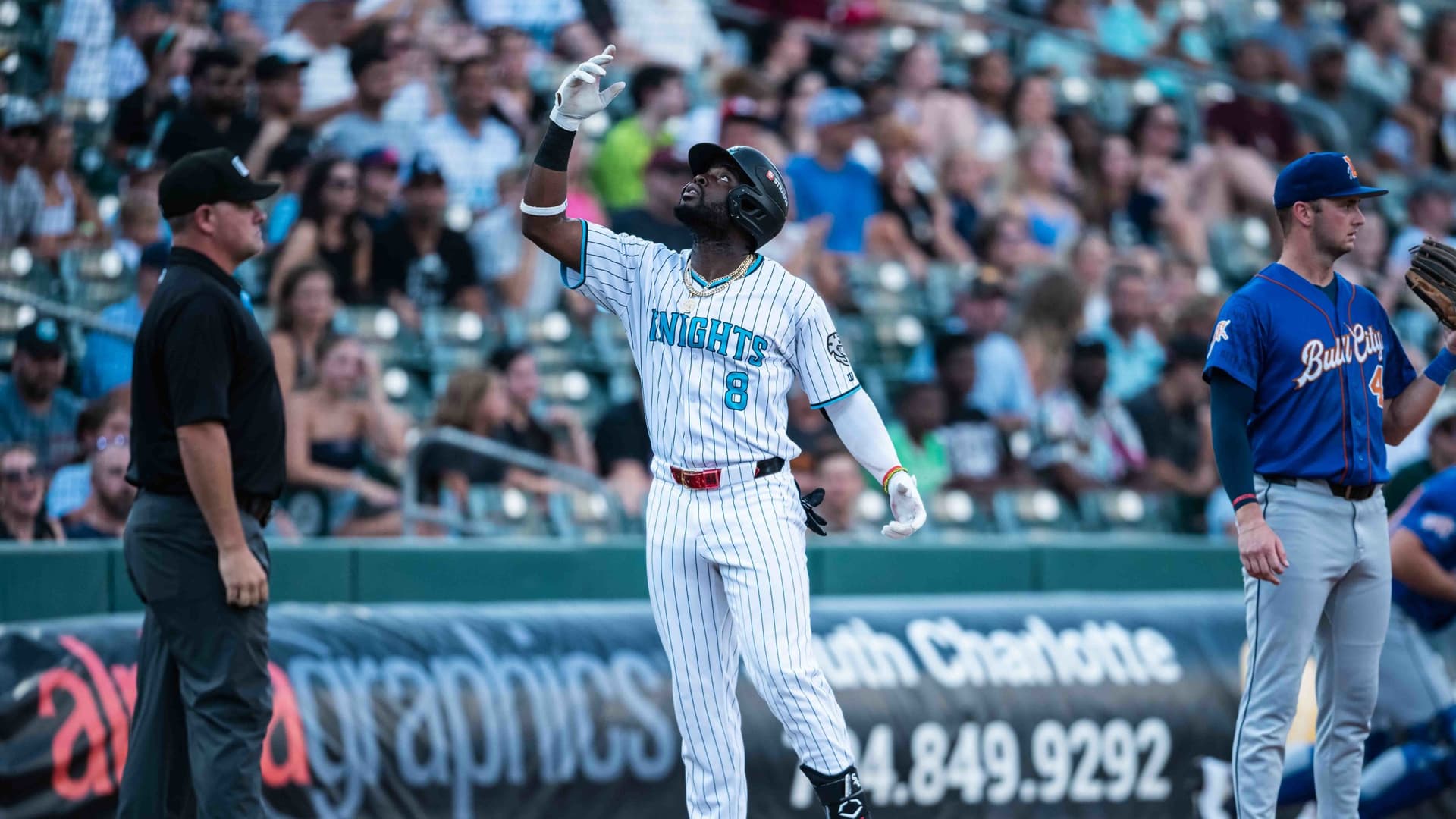 Knights rally from four runs down, beat Durham 7-5 for fifth straight win