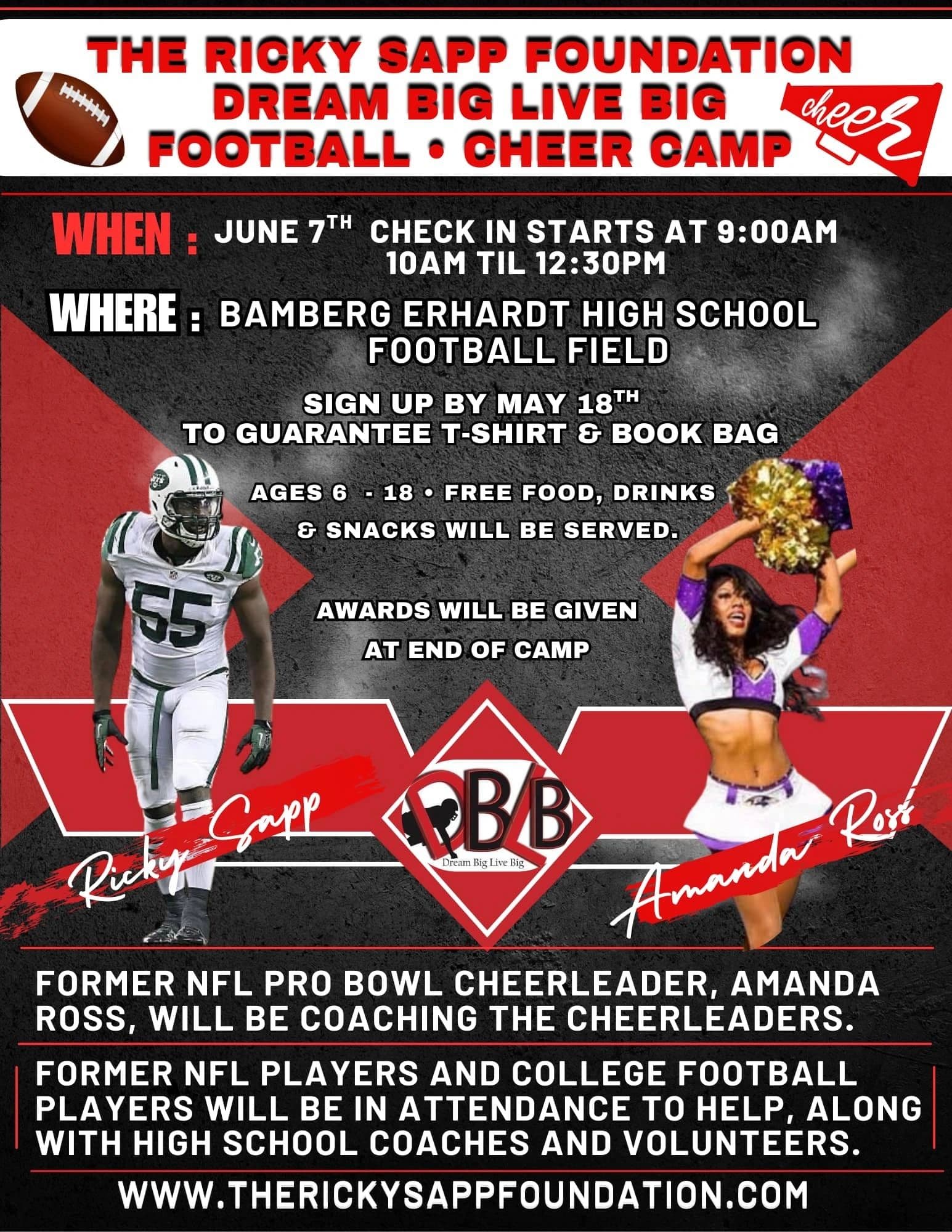 Ricky Sapp Foundation to host free football and cheer camp in Bamberg County