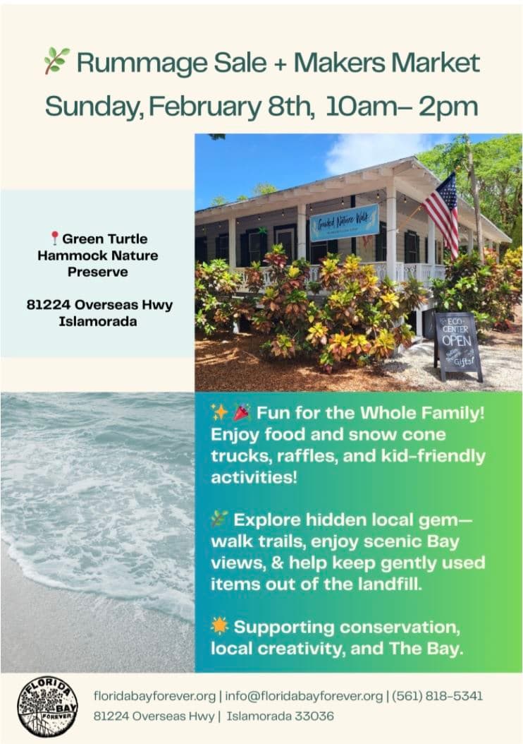 Family-Friendly Rummage Sale and Maker’s Market at Green Turtle Hammock Feb. 8