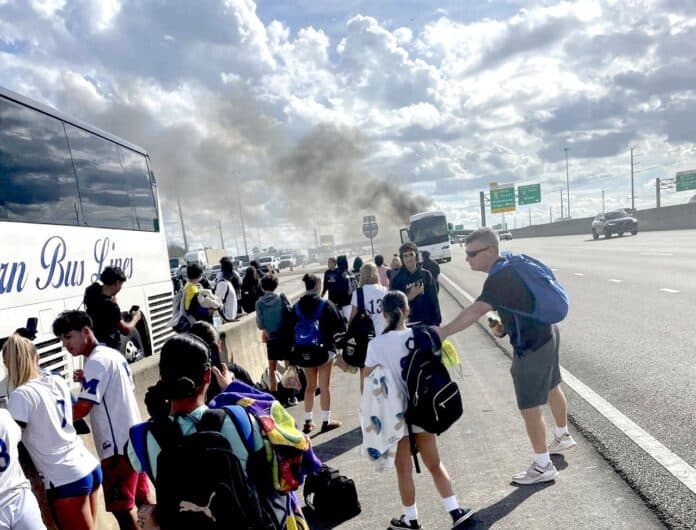 High School Soccer Bus Catches Fire on Interstate 75, No Injuries