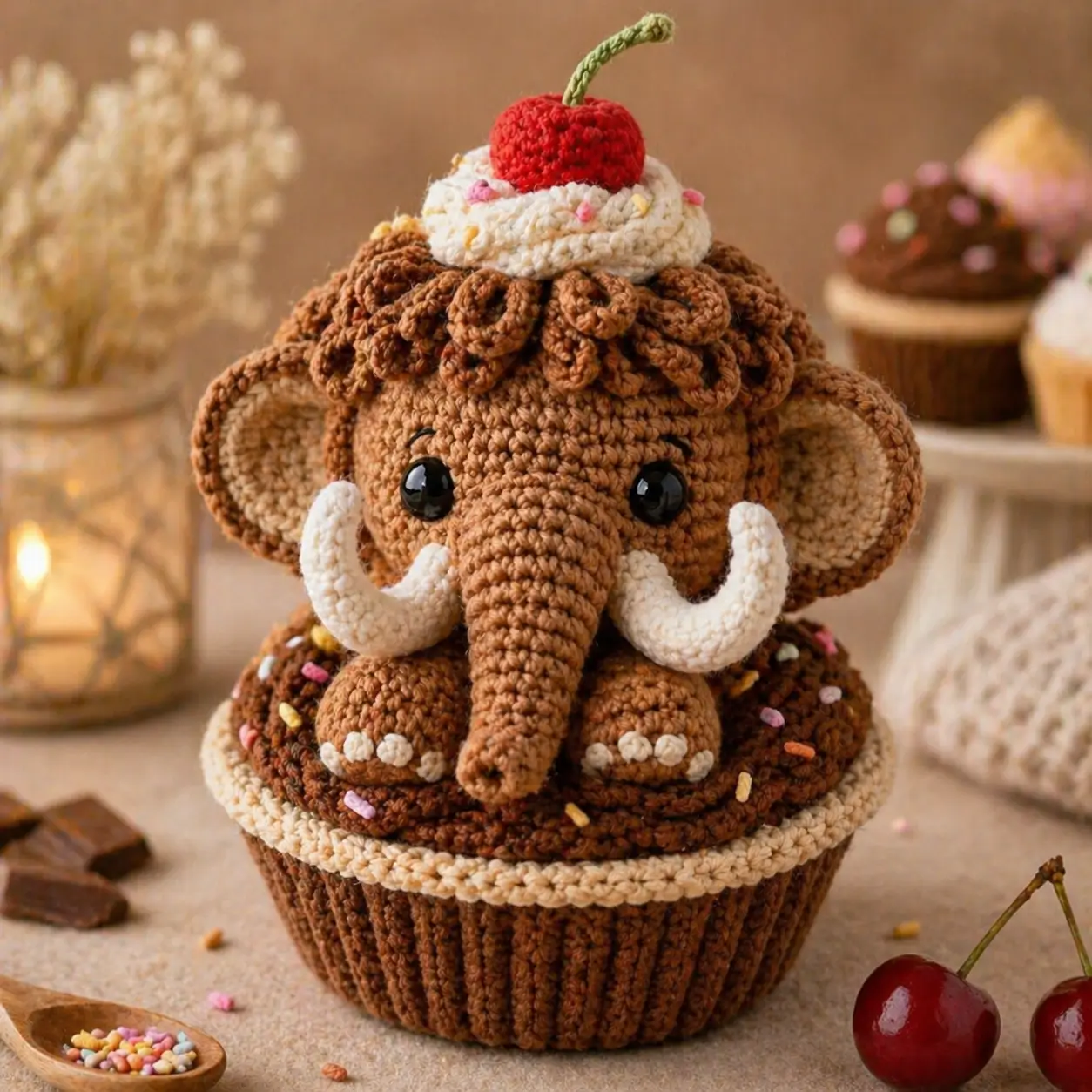 Krochify unveils elephant cupcake amigurumi pattern with clever structure