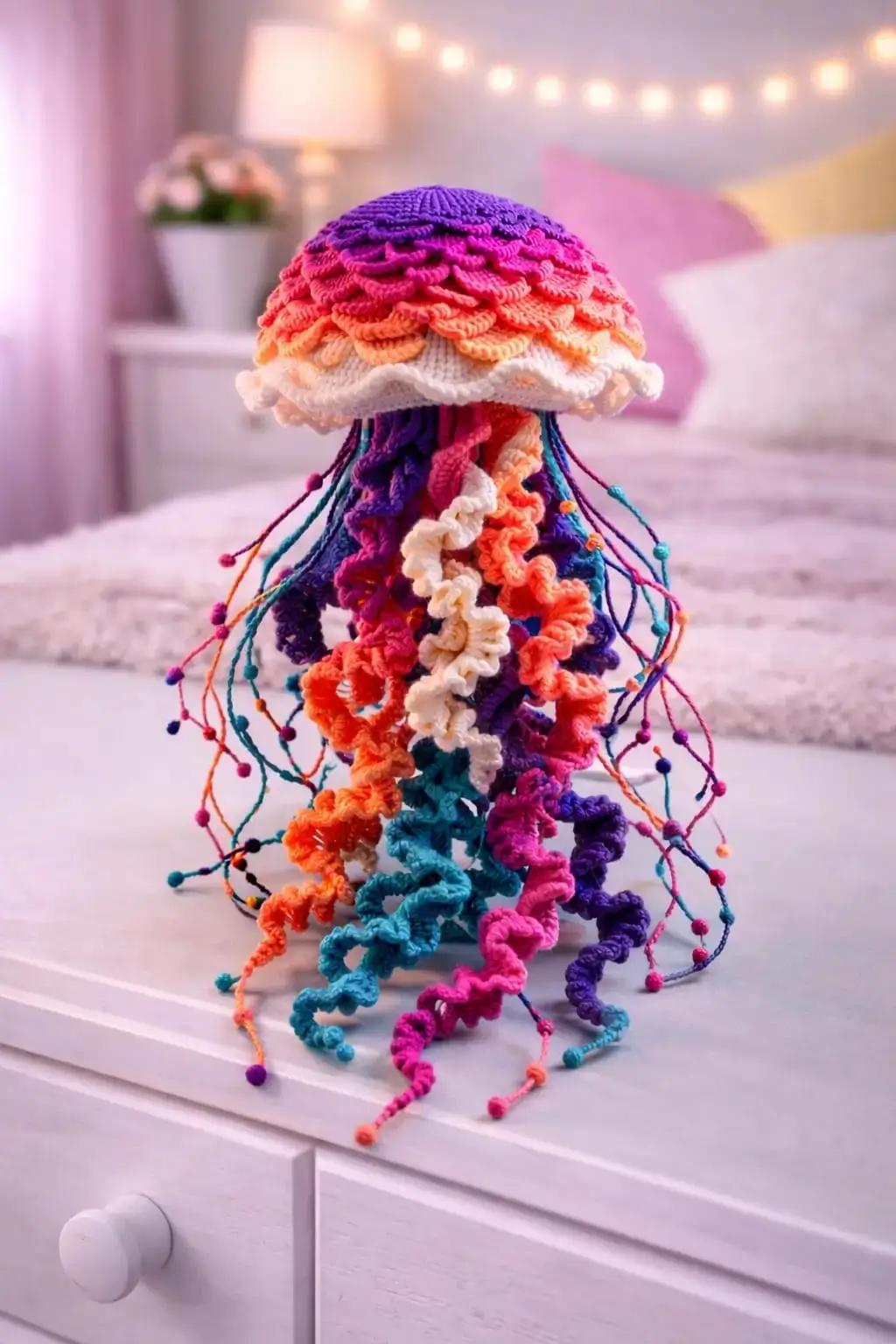 Rainbow Jellyfish Amigurumi Pattern Brings Sculptural Texture to Crochet