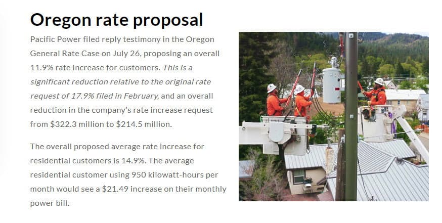 Pacific Power Rates Rise for Oregon Residential Customers Starting April 1