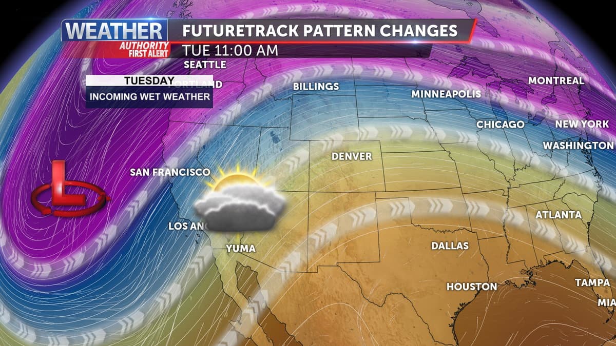 Pacific Low Pressure Brings Rain and Cooler Weather This Christmas