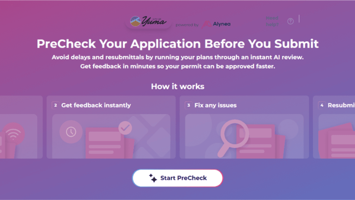 Yuma Launches Optional Alynea AI PreCheck to Streamline Building Permits