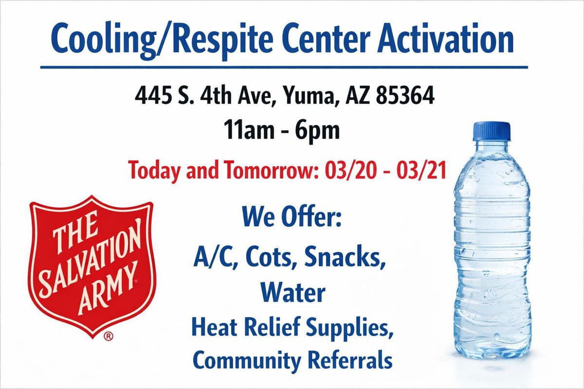 Salvation Army Opens Emergency Cooling Center as Early Heat Wave Hits Yuma