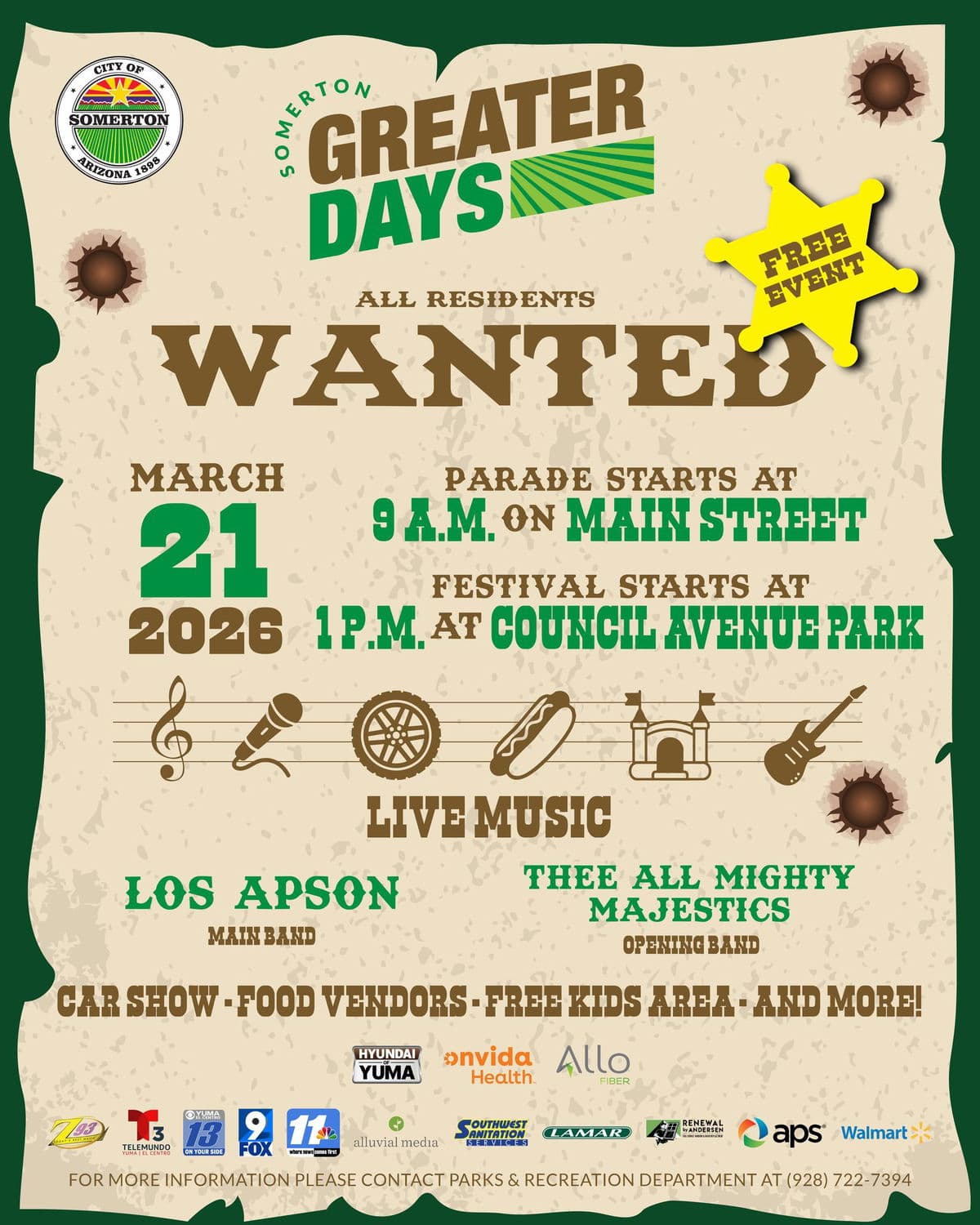 Somerton's Greater Days Festival Returns to Council Avenue Park This Weekend