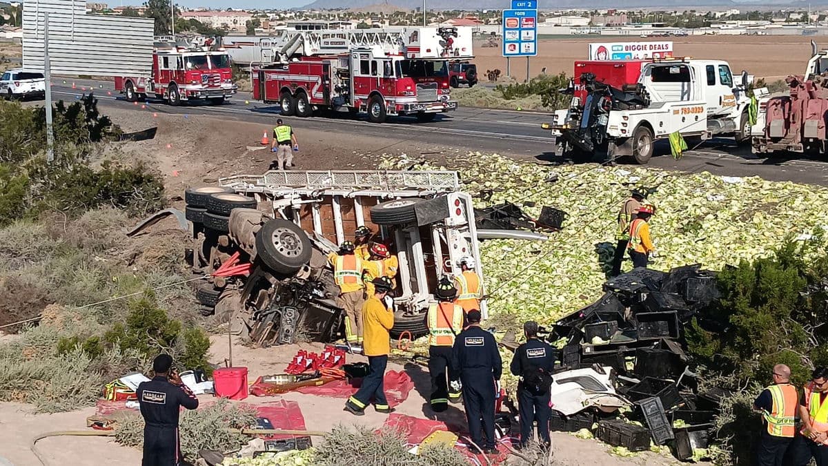 Semi-truck Rolls on I-8 Near Avenue 3E, One Seriously Injured