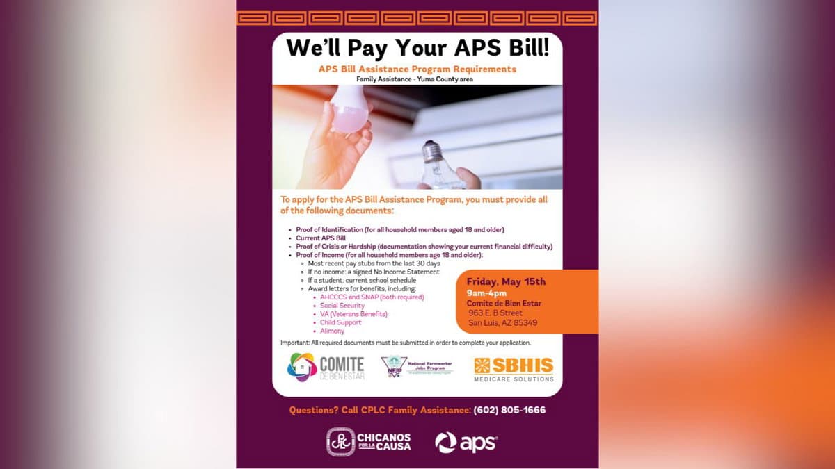 San Luis families can seek APS crisis bill help Friday
