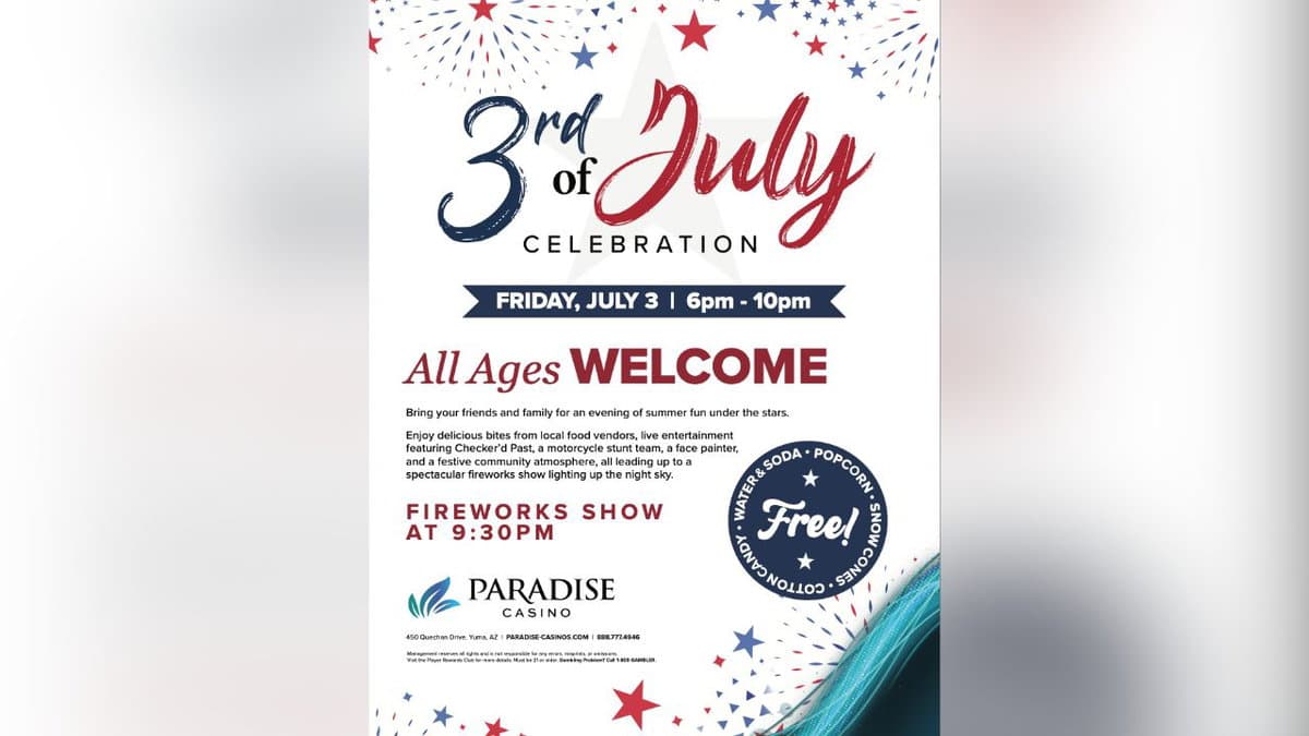 Paradise Casino plans free July 3 celebration with fireworks in Yuma