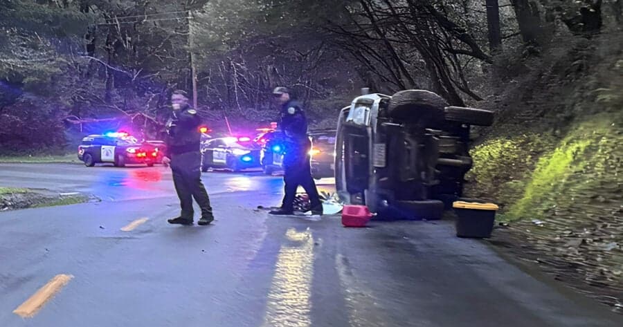 Parolee Little Eagle Moon Arrested After Chase, Overturned Chevy Silverado Near Hoopa