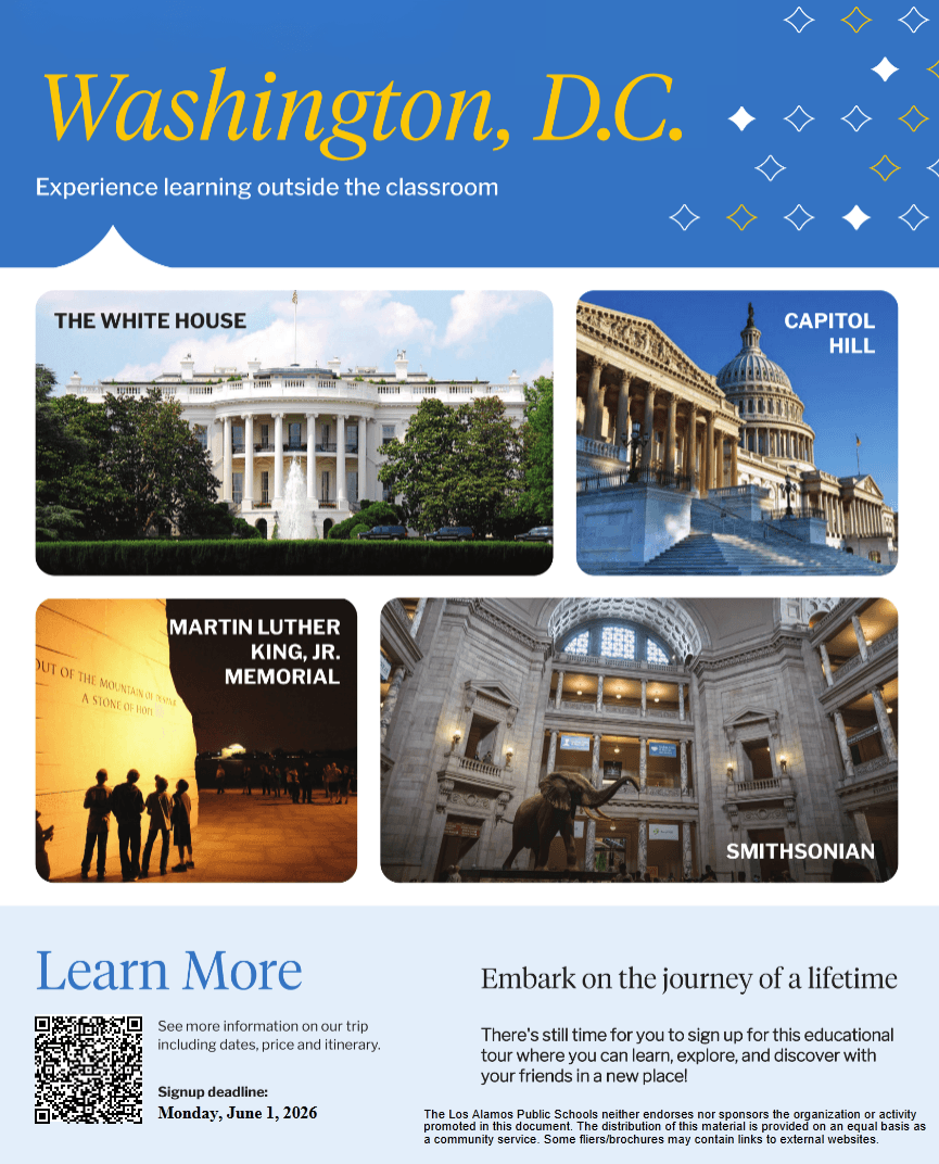 Los Alamos Eighth Graders Offered Annual Washington D.C. Spring Trip