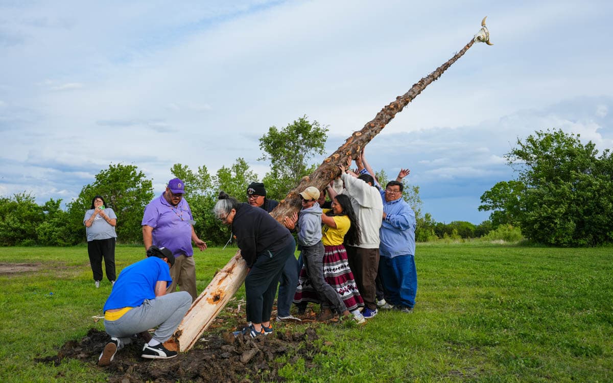 Haskell University installs permanent stickball pole, honoring Indigenous traditions
