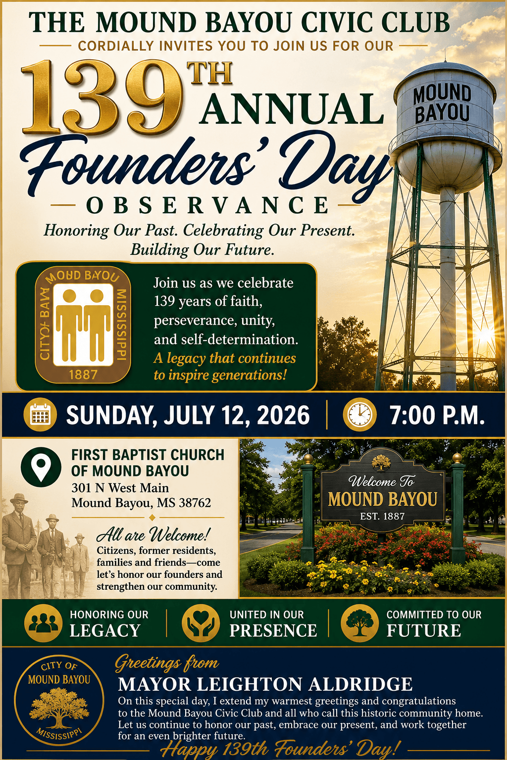 Mound Bayou to mark 139th Founders' Day with community observance