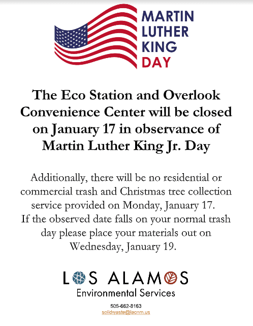 Los Alamos County offices and services to close for MLK Day