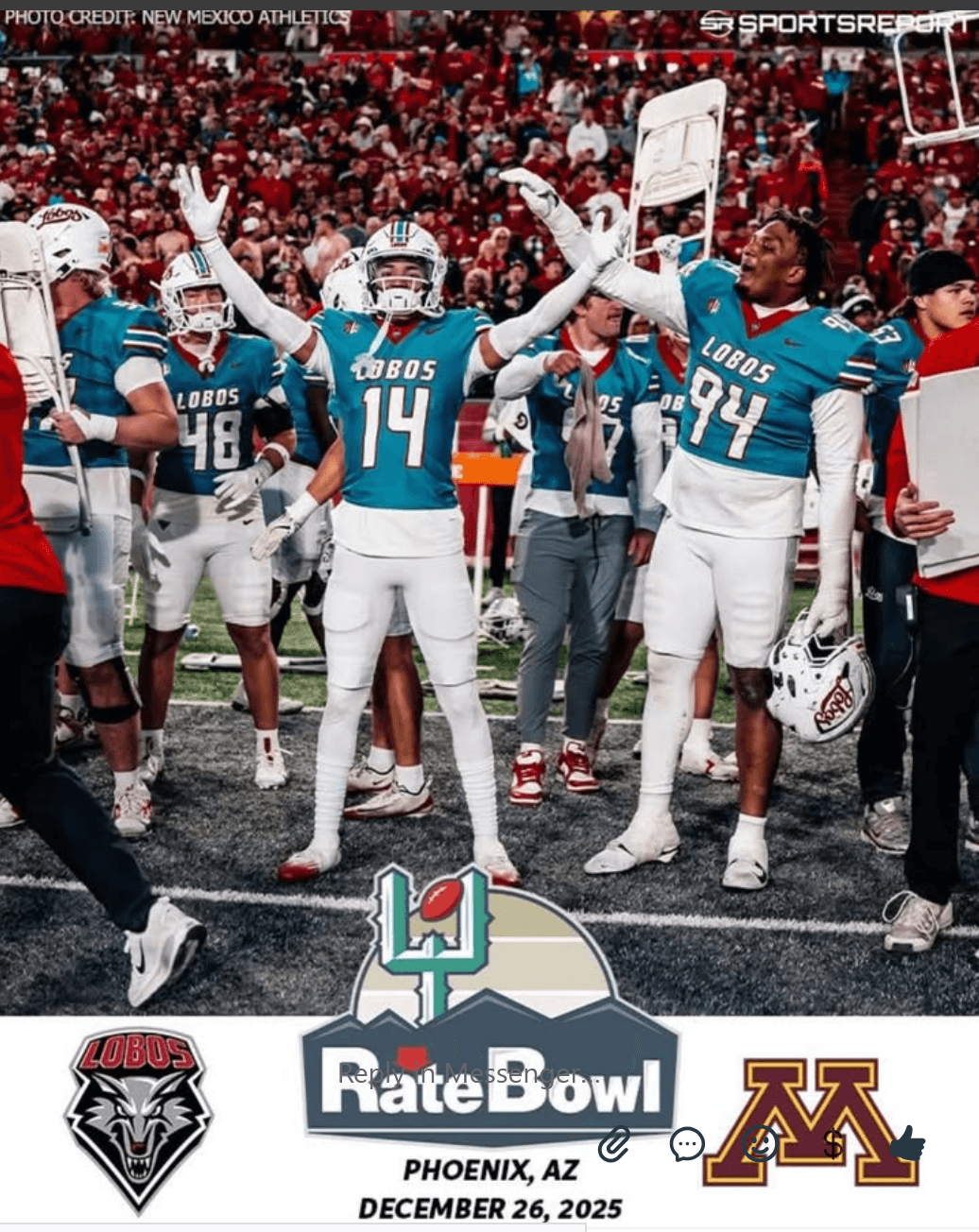 Los Alamos Native Plays for UNM in Rate Bowl in Phoenix