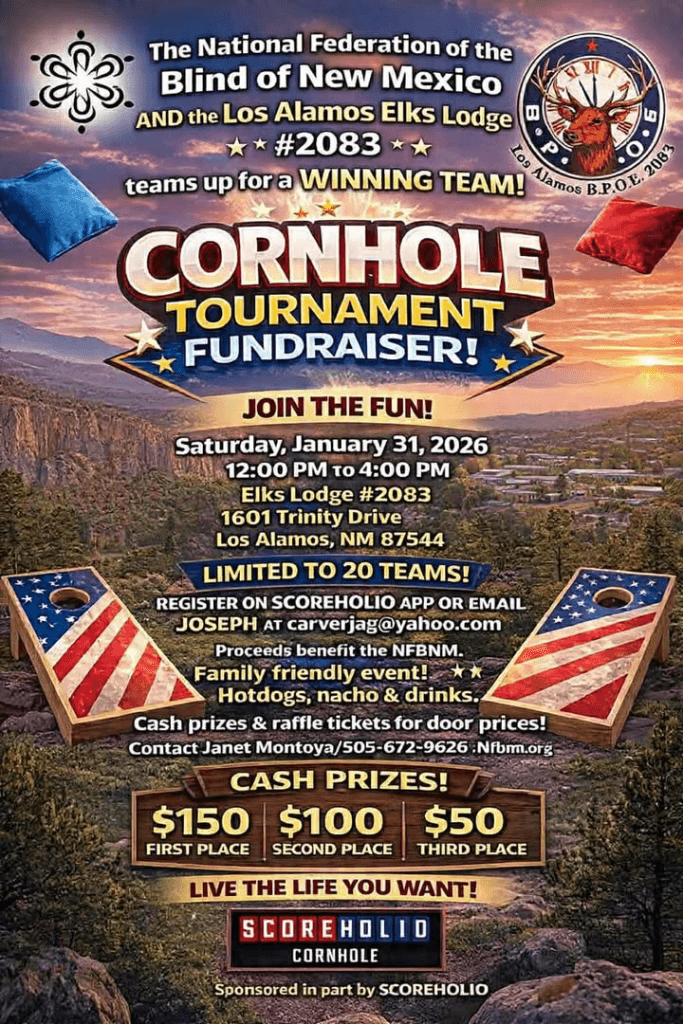 Jan. 31 Family-Friendly Cornhole Fundraiser at Los Alamos Elks Lodge