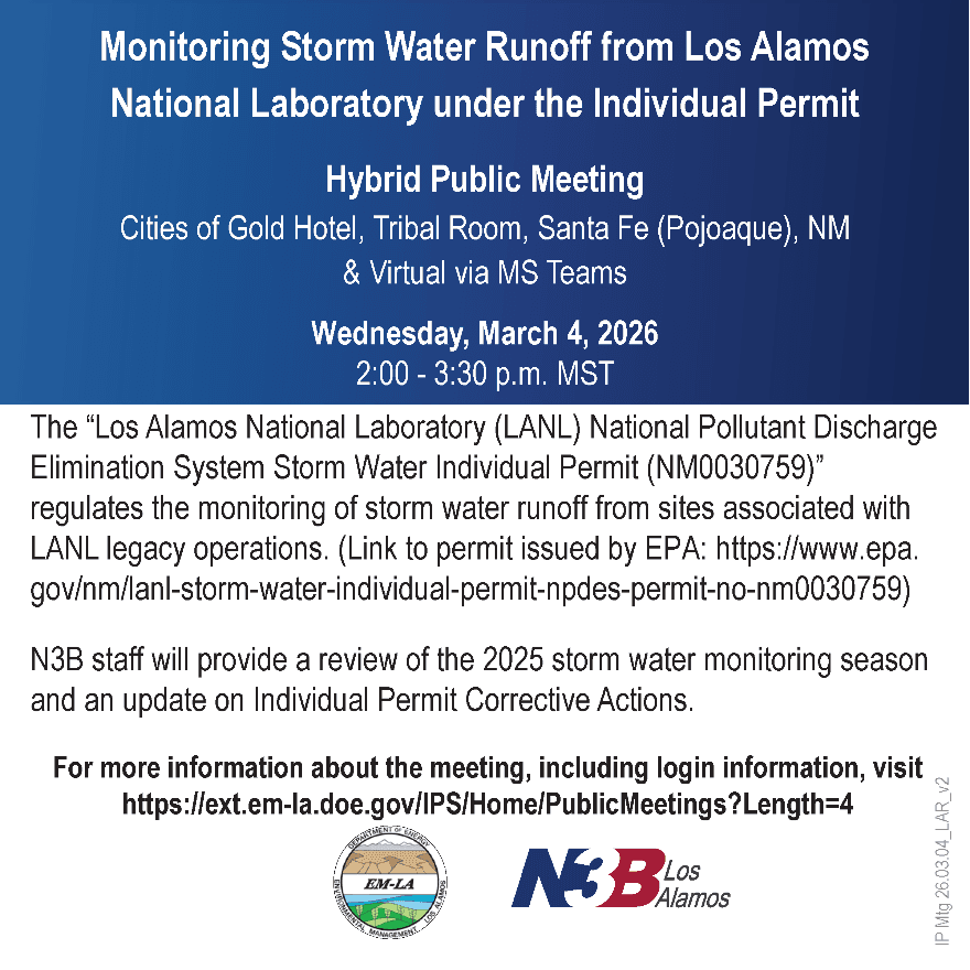 Hybrid March 4 meeting to review LANL 2025 stormwater and corrective actions