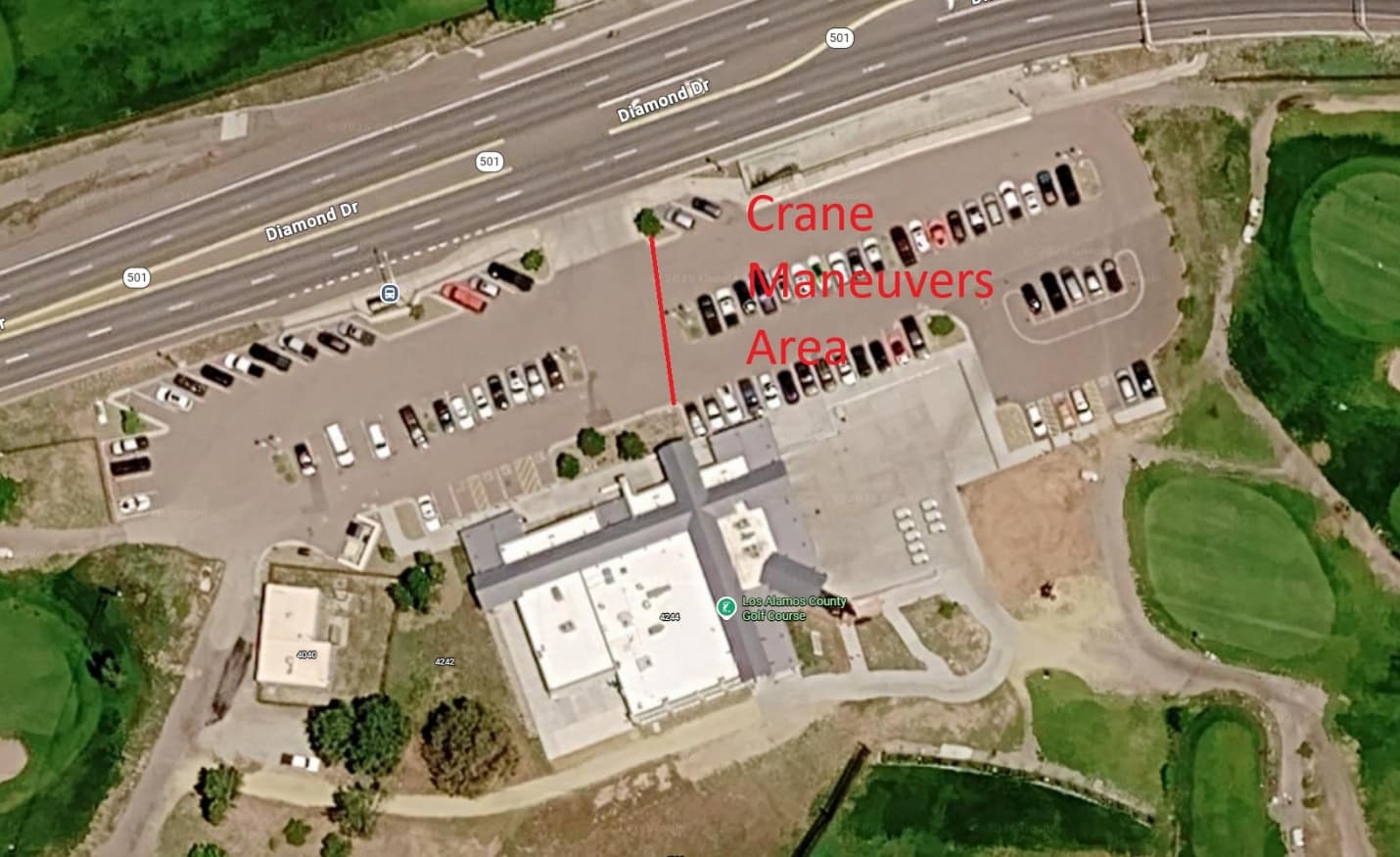 Los Alamos County Announces 50-ton Crane Transport Monday for Clubhouse HVAC