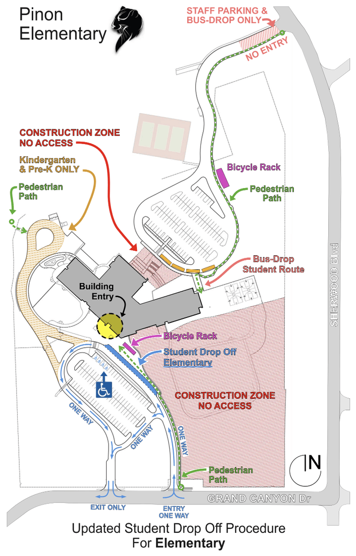 Piñon Elementary opens new drop-off Monday; families use Grand Canyon entrance