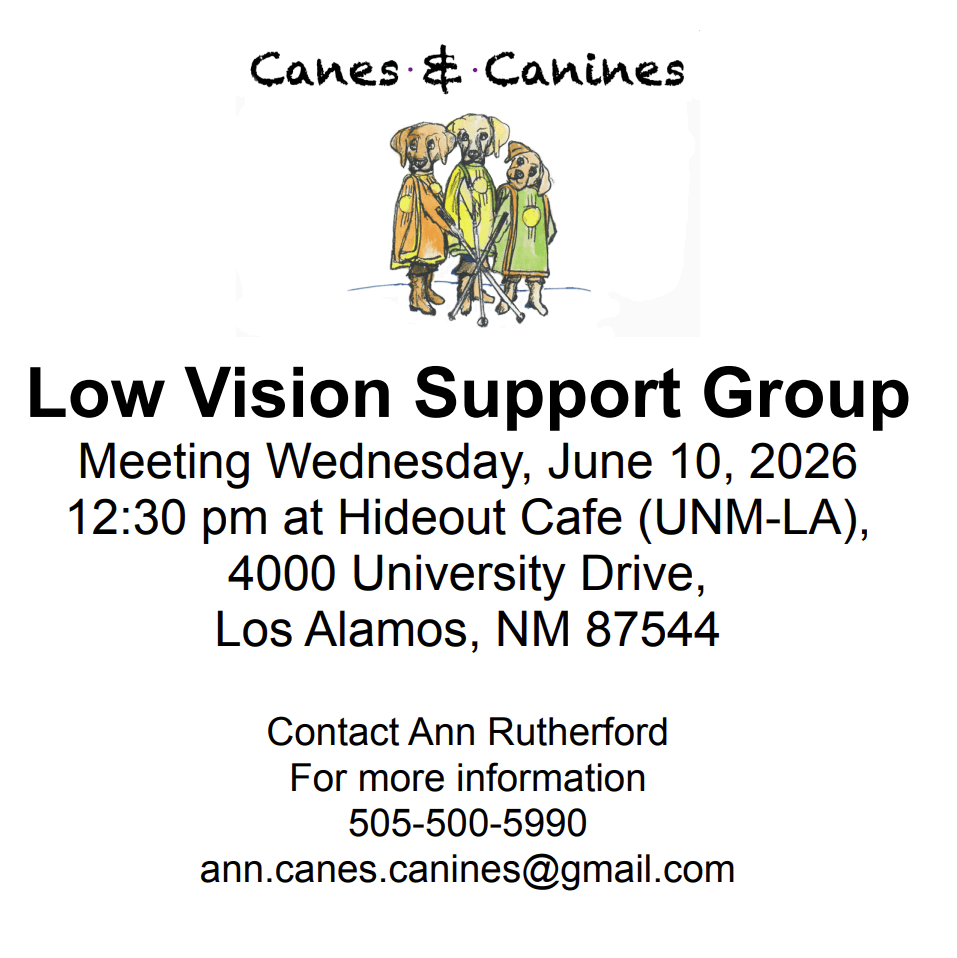 Canes and Canines low-vision support group meets Wednesday at Hideout Cafe