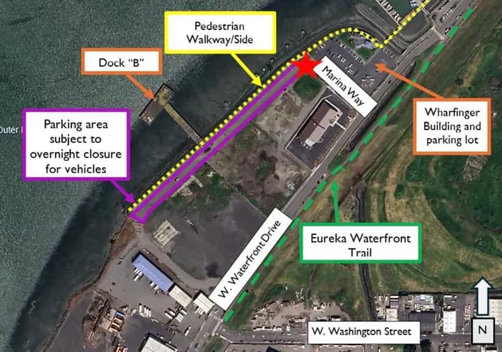Eureka plans Marina Way gate to block overnight vehicle access