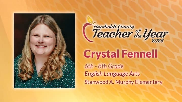 Crystal Fennell named Humboldt County Teacher of the Year