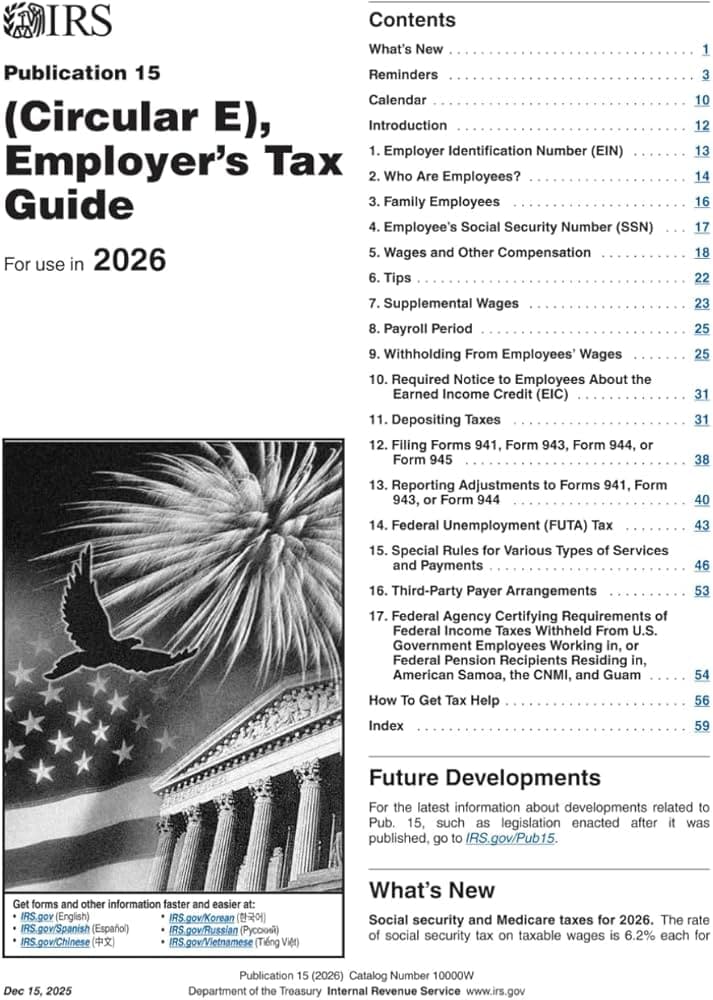 IRS Publication 15 updates payroll rules for A Simple Gesture teams