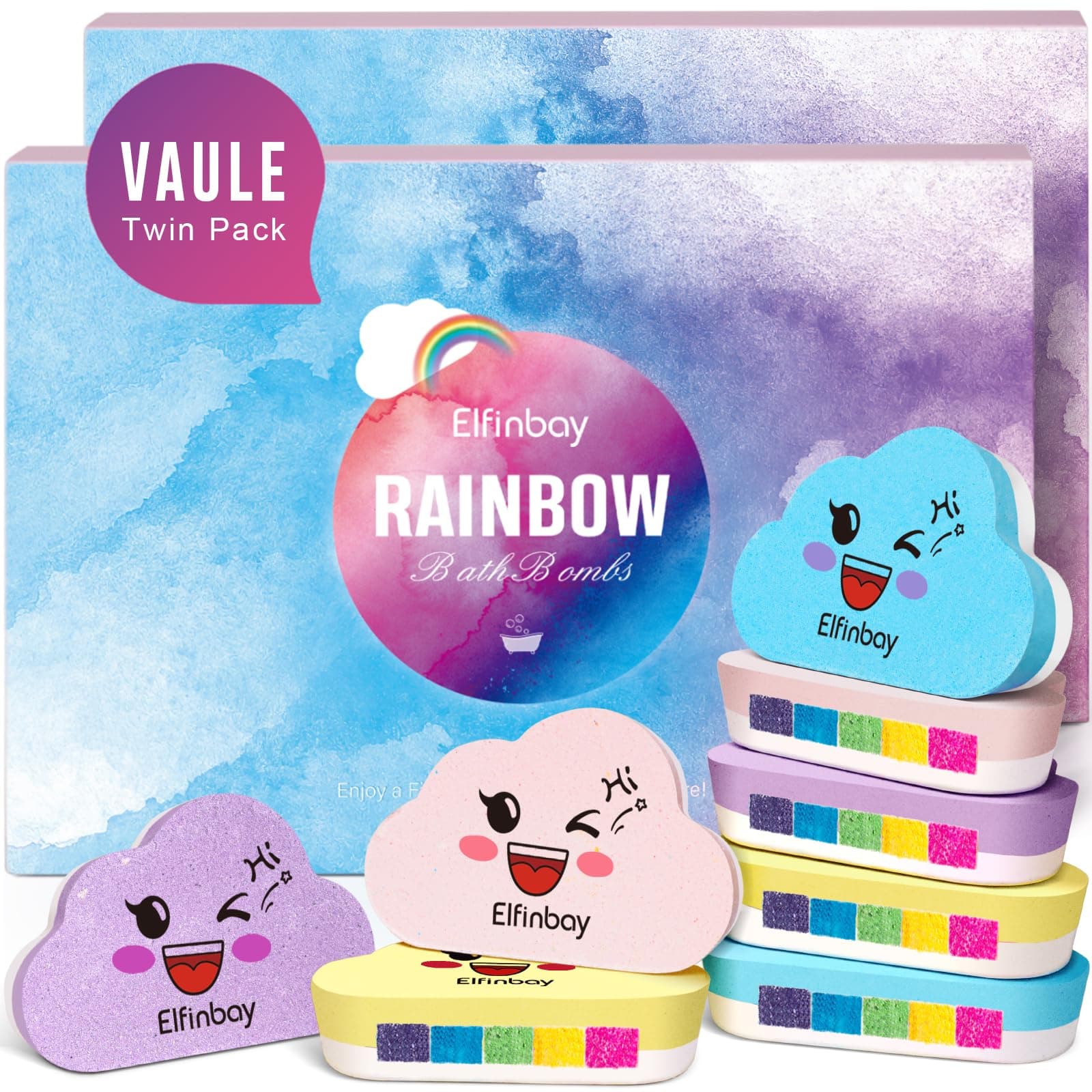 Rainbow bath bombs rank for kids, gifts and colorful tub effects