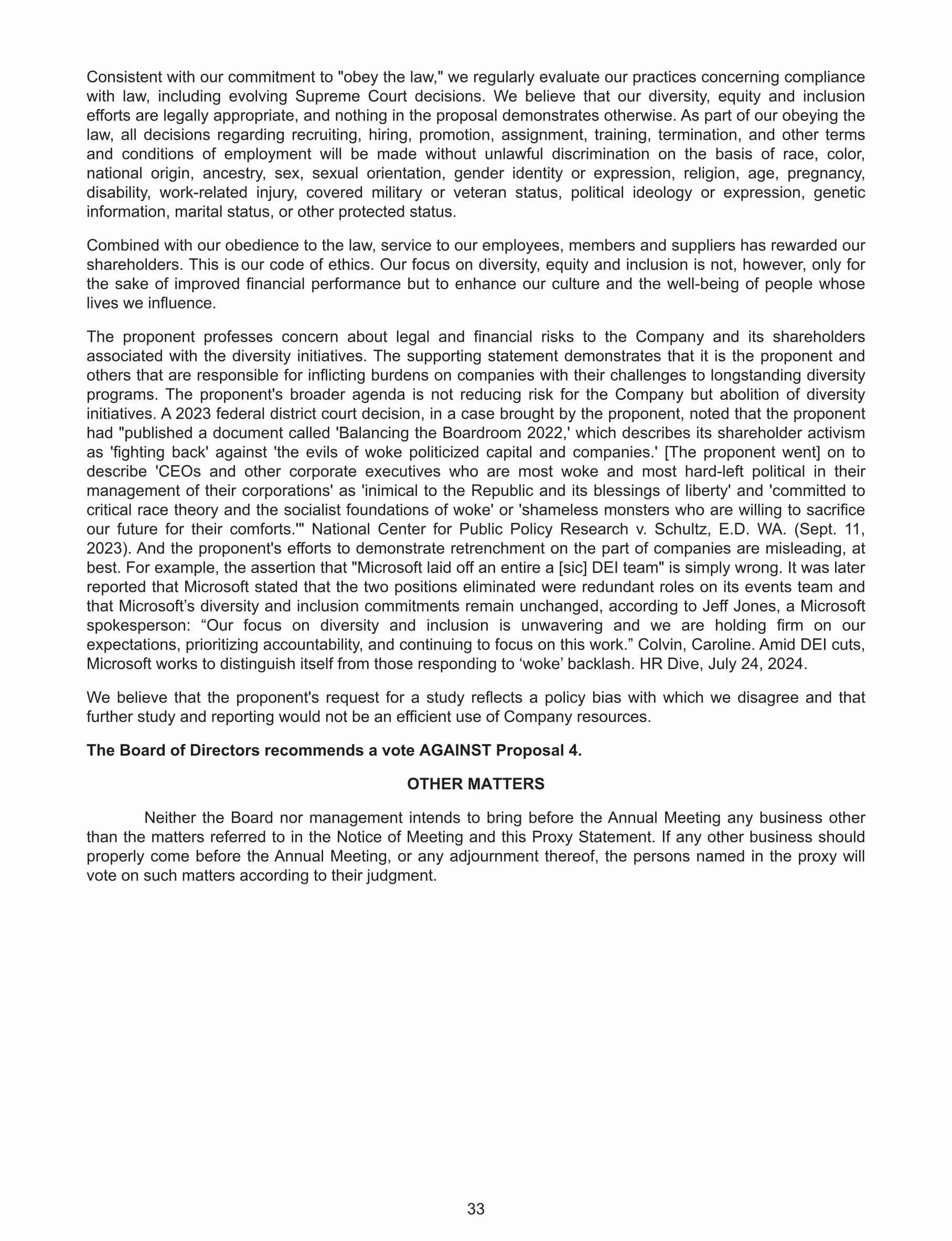 Costco defends DEI programs as business-positive in proxy filing