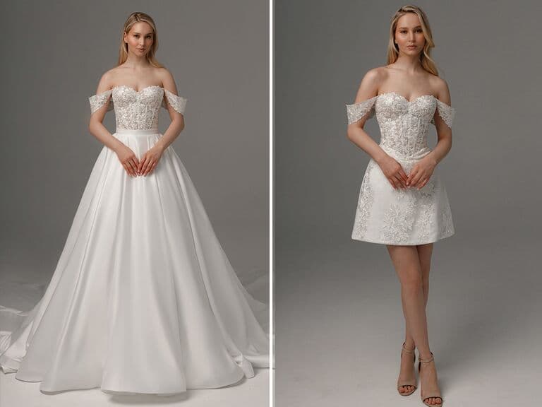 Convertible bridal gowns surge as brides seek two looks in one