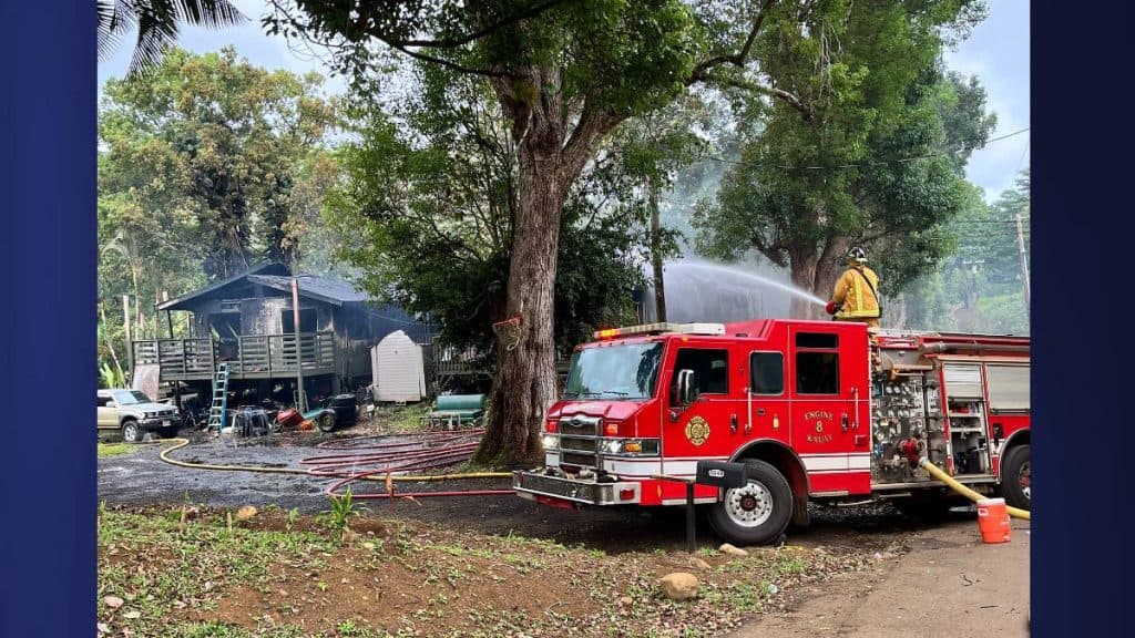 Kauai firefighters extinguish Kapaa home fire, no injuries reported