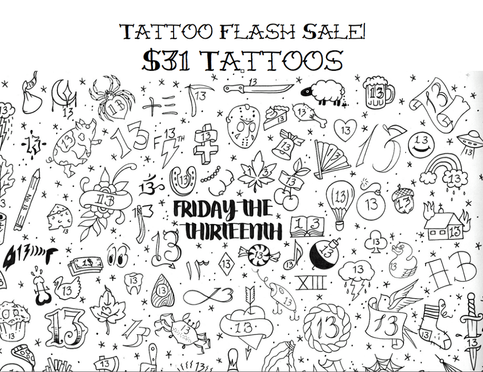 Metro Phoenix Tattoo Shops Offer Friday the 13th Flash Deals Starting at $13