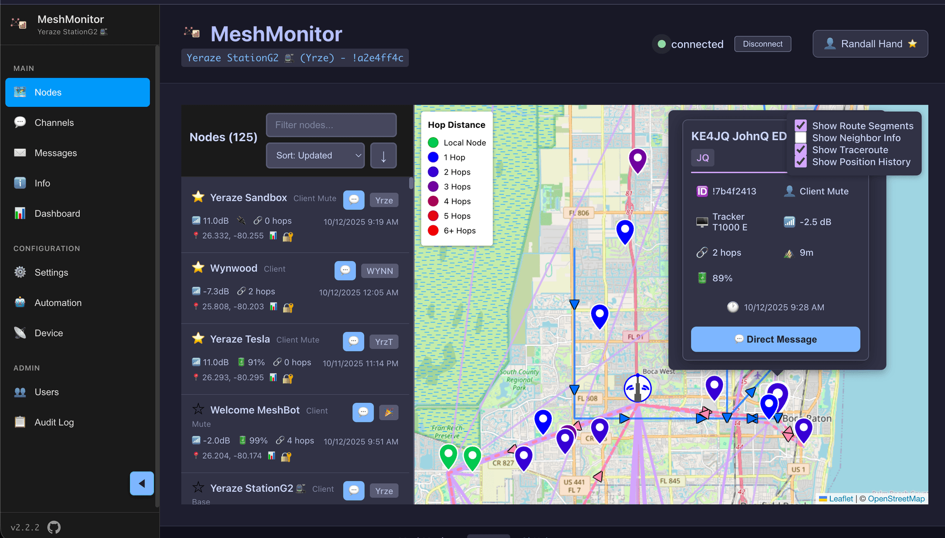 MeshMonitor 4.10.3 fixes Traffic Management support and MQTT node labels
