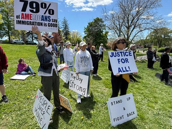 Hundreds rally in Newburgh for May Day, labor and immigration rights