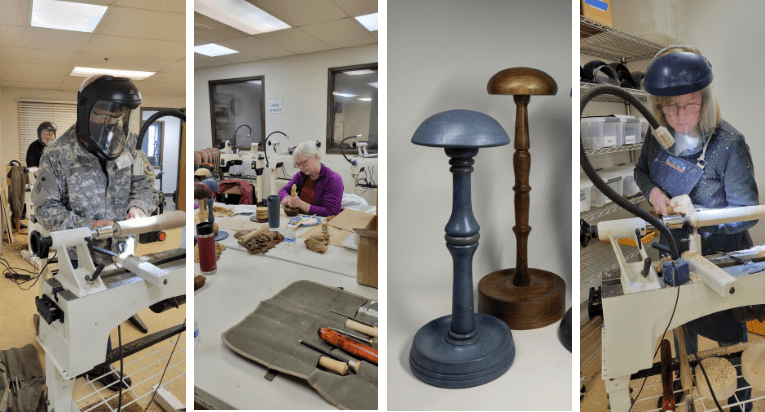 Minnesota Woodturners host wig stand workshop for cancer patients