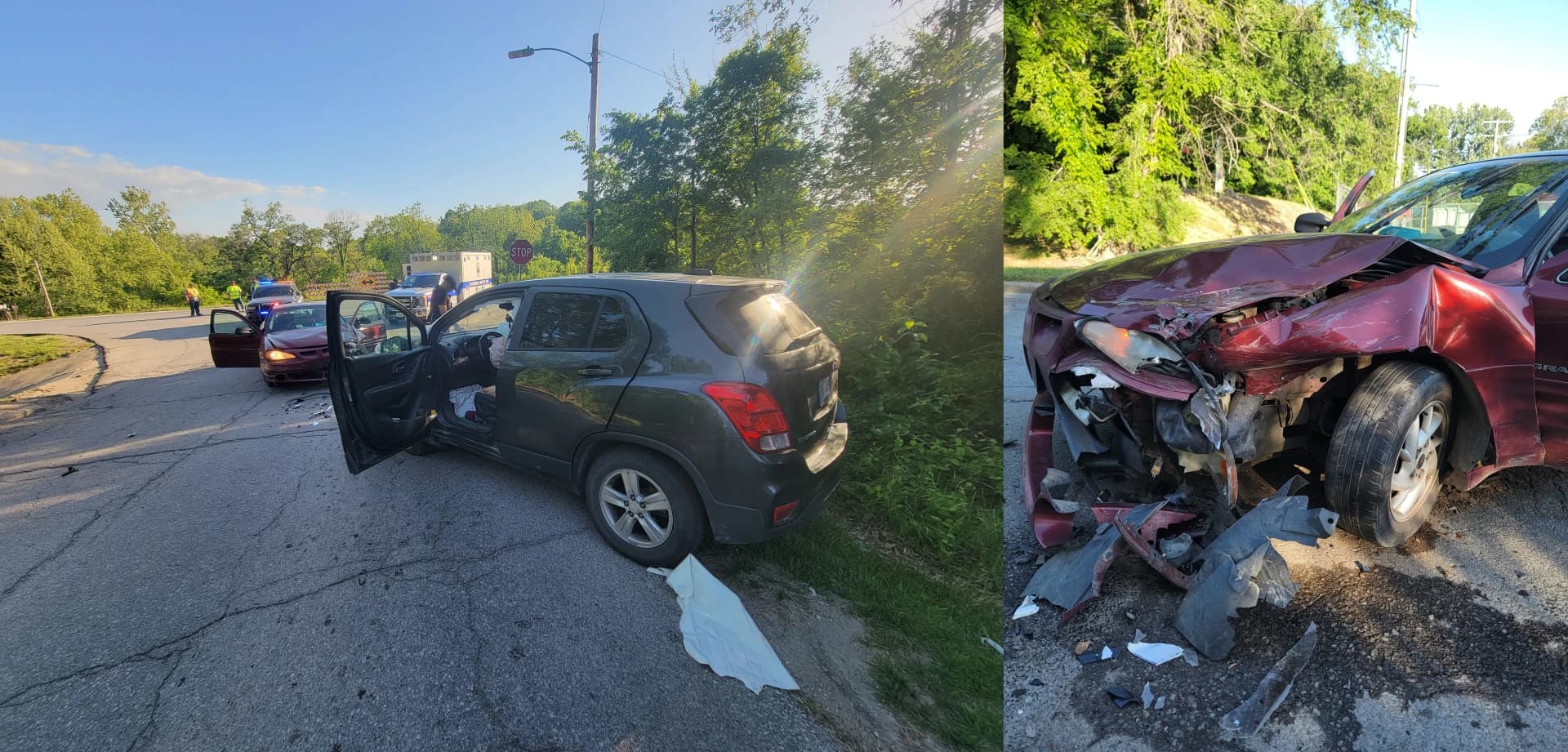 One person hospitalized after crash at 6th Street and Raven Hill Road