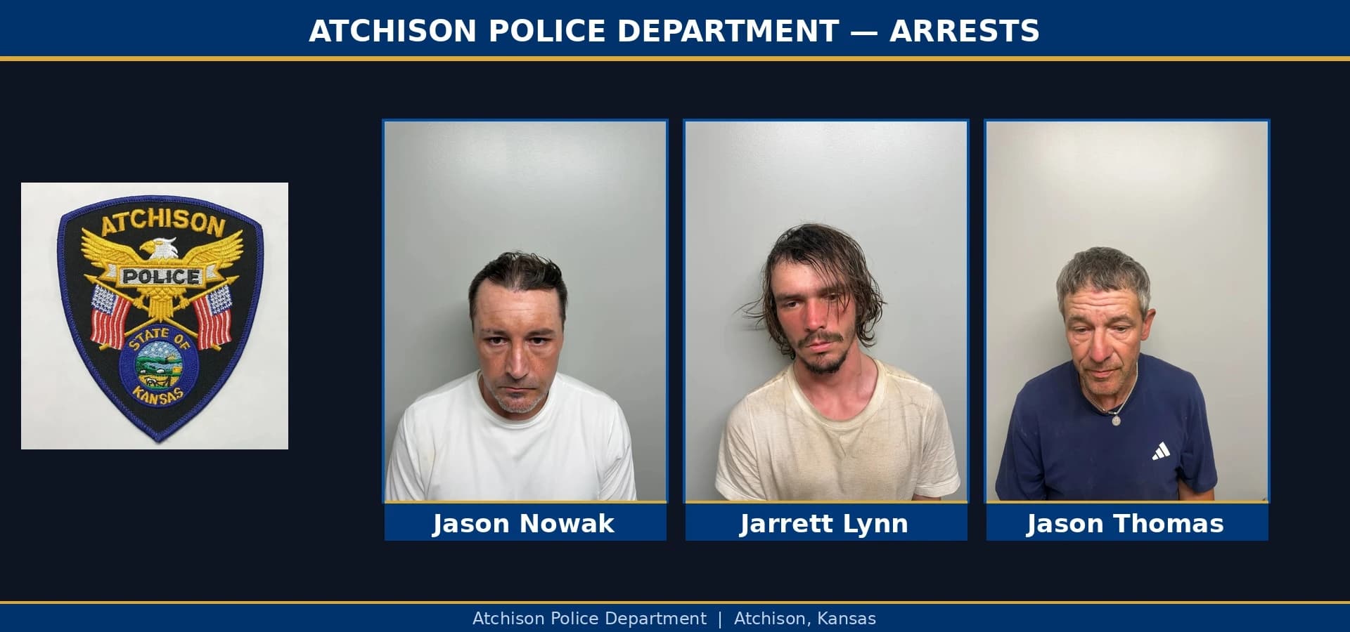 Atchison County booking includes narcotics and vehicle-related charges