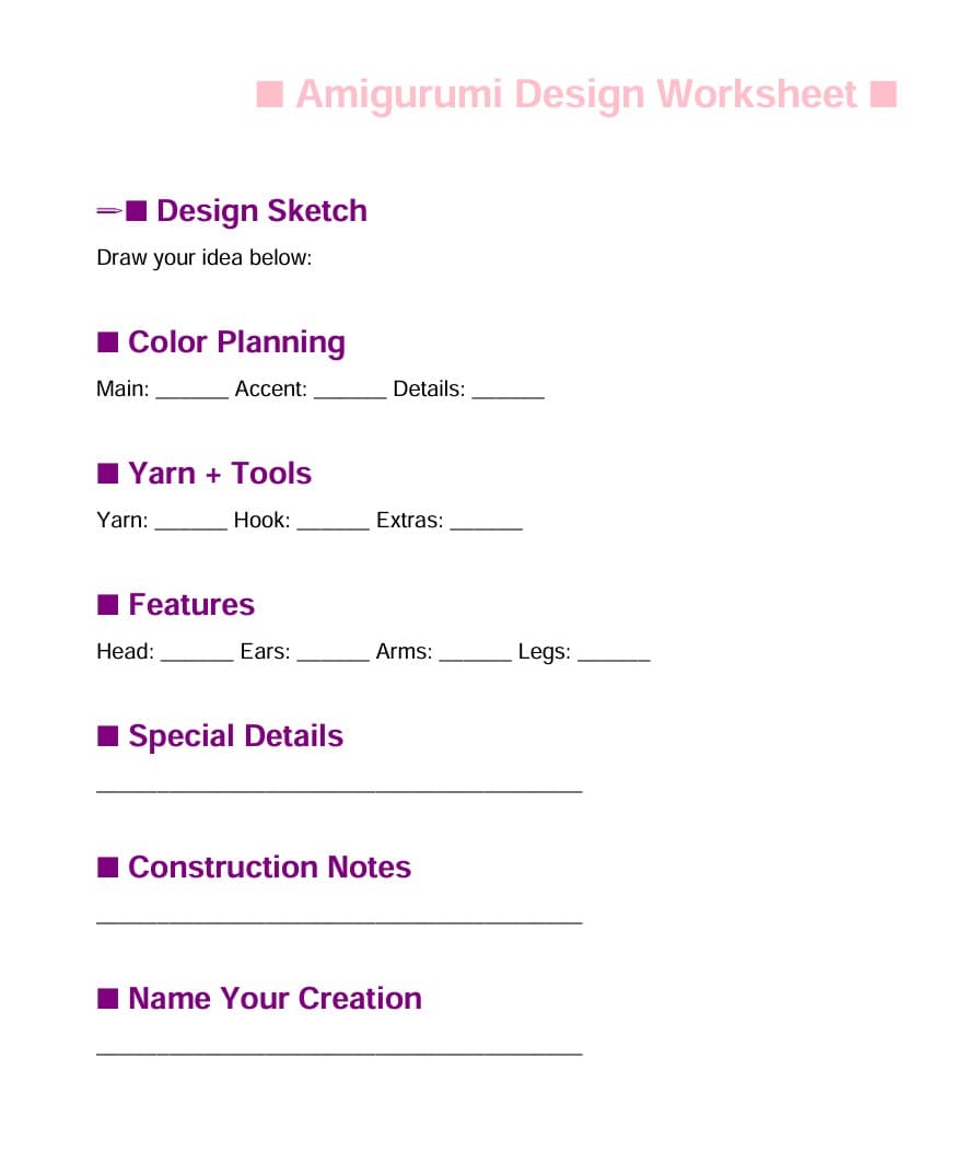 Free Worksheet Helps Crocheters Design Original Amigurumi from Scratch