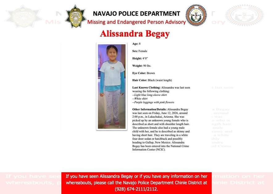Missing 8-year-old may be headed toward Gallup, Navajo Police say