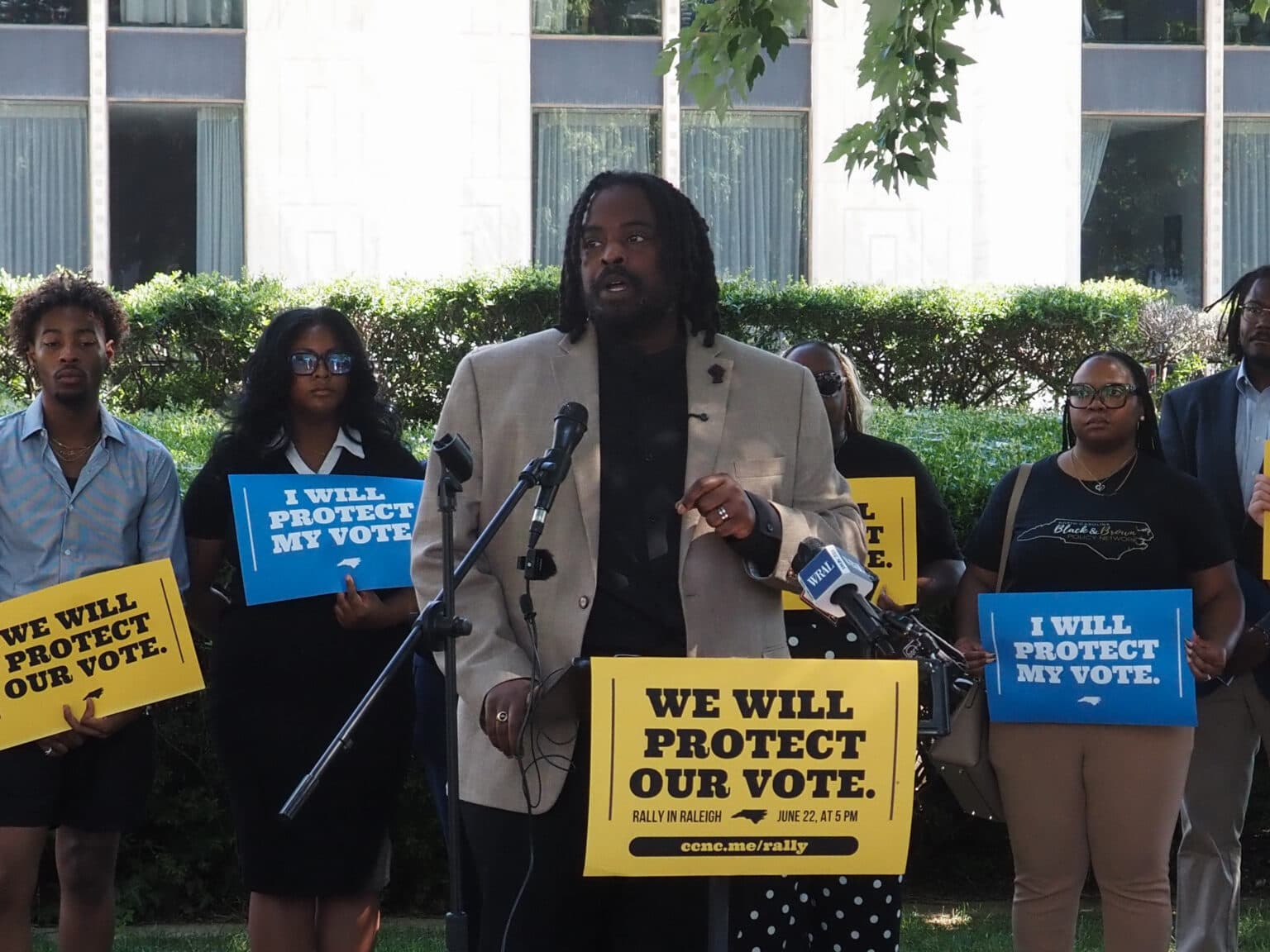 Raleigh voting advocates protest North Carolina elections bill in downtown rally