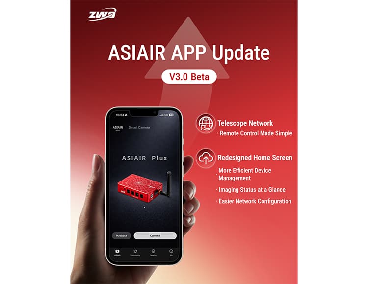 ZWO ASIAIR V3.0 beta adds remote telescope control and safer imaging