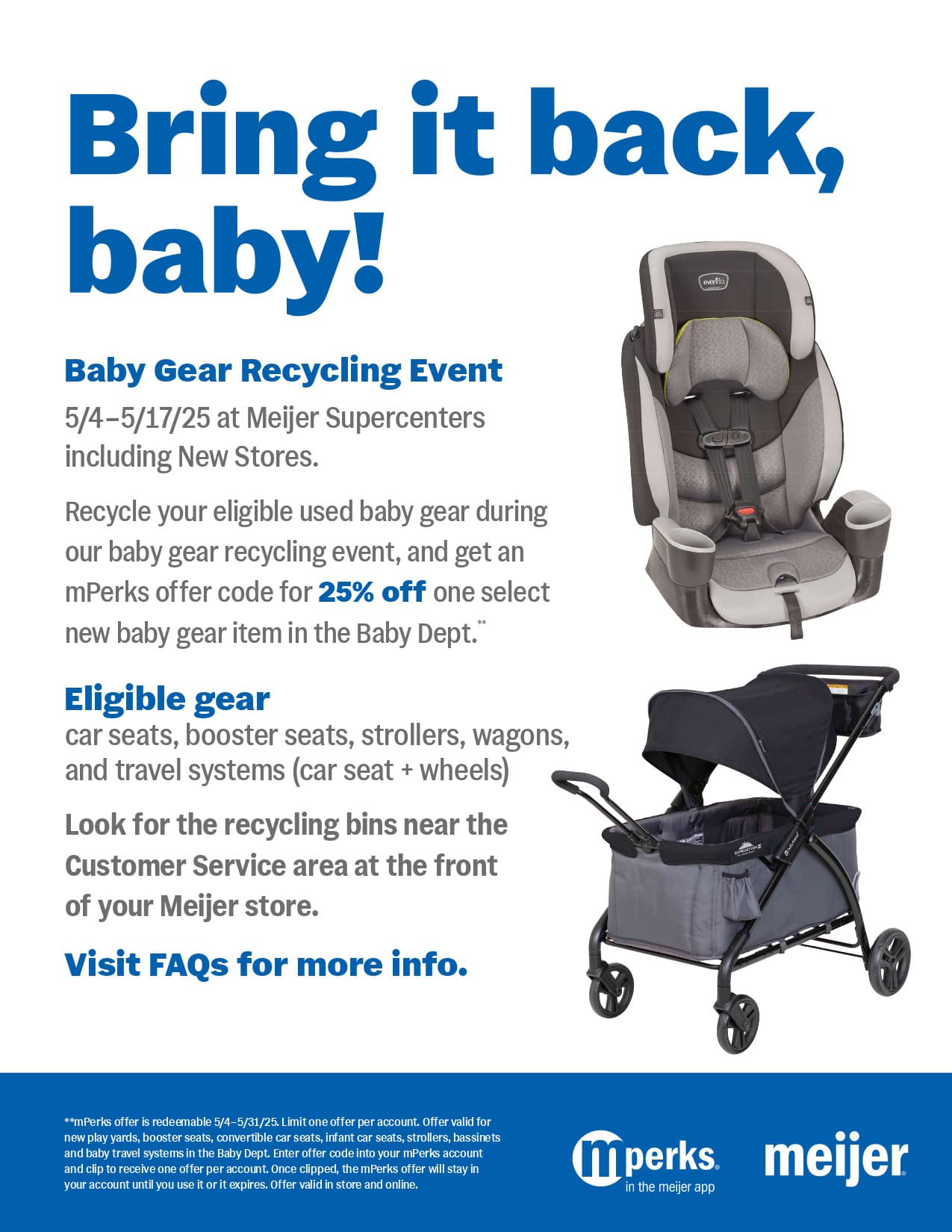 Meijer revives baby gear recycling event with coupon incentive