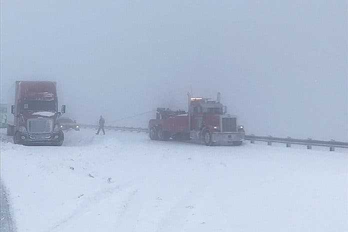 Winter Storm Triggers Crashes, Extended I-84 Closure in Baker County