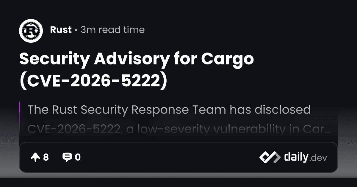 Rust Cargo fixes sparse registry URL mix-up that could leak tokens